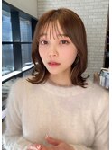 大人かわいい外ハネくびれボブ/前髪あり/20代30代40代