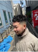 ラフクロップパーマ×スキンフェード