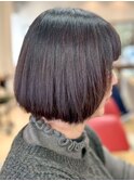 前髪あり◎上品な切りっぱなしボブ