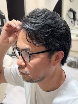 バース 梅田中崎町店(BIRTH) 50代40代白髪ぼかしシルバーメッシュバレイヤージュ