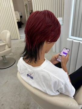 ユイマァル 岡山店(YUIMARL) 20代30代メンズデザインウルフカットブリーチダブルカラー