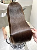 縮毛矯正 髪質改善ストレート 艶髪ロング 美髪ベージュブラウン