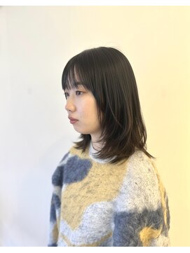 ヘアースタジオ ゼン カロン(Hair studio Zen kalon) ミディアムハッシュカット/ダークアッシュ/ダークブルー