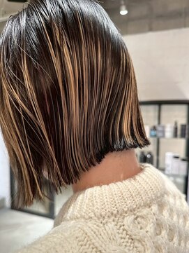 パーク(PARK) ハイライトボブデザインカラー切りっぱなしボブ