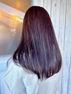 モーラ 浅香山店(MOLLA) 艶ストレート×ボルドーカラー【浅香山】