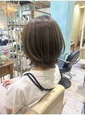 20代30代40代ボブ髪型レイヤーひし形オリーブベージュ【越谷】