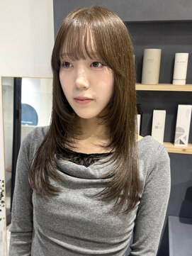 ラミエバイメルト 下北沢(lamie by melt) 花田/レイヤーカットオリーブベージュ下北沢韓国ハッシュカット