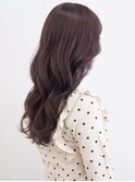 髪質改善カラーくびれ巻き髪ロングヘア透明グレージュ