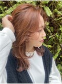 Hona hair ☆ 韓国風レイヤー×ピンクベージュ