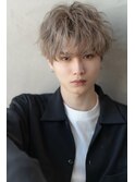 メンズセンターパートブリーチダブルカラー韓国マッシュ