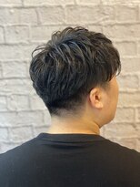 ヘアサロン 銀座マツナガ新宿店(hair salon) 王道ツーブロアップバング×アイロンパーマ【新宿/理容室】