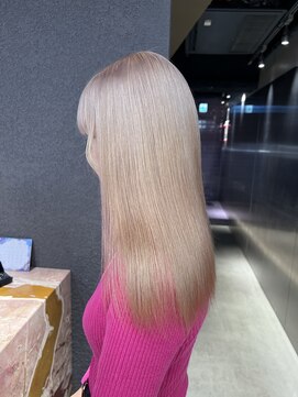 ペレ 栄店(PELE) デザインカラー/レイヤーカット/ウェットヘア/オリーブベージュ