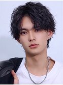 黒髪無造作センターパート《ツイストスパイラル》