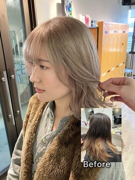 コワファースト長崎シャンプーボーイ 2nd(COIFF1RST 長崎 SHAMPOO BOY) 長崎 ケアブリーチ ダブルカラー ホワイトベージュ