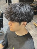 メンズマッシュ波巻きツイストスパイラルパーマ群馬高崎眉毛