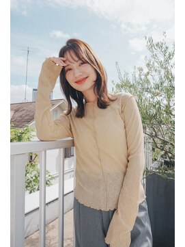 キャンバス バイ ネオリーブ 横浜西口(Canvas by neo.) 小顔前髪ワンカールレイヤーカット黒髪ネビージュボブルフ 横浜