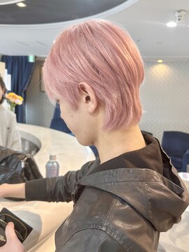 エアー 青山(AIR) ハイトーンカラーホワイトピンクブリーチカラー