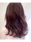 ハイライトカラー透け感ラテウェーブ