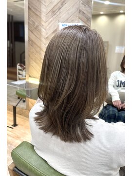 ジプソ(Gypso Hair salon) 【 レイヤーロブ × オリーブベージュ 】