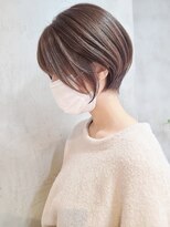 エリマ 横浜西口(elima)&nbsp;横浜西口イルミナカラーウルフショートボブラウンベージュ40代