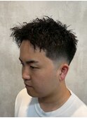 ベリーショートフェード ツイストパーマ