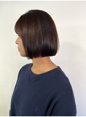 縮毛矯正で作る切りっぱなしショートボブ！髪質改善でも◎表参道
