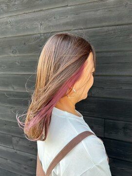 エクファ ヘア リゾート 大津 瀬田店(ex-fa hair resort) イメチェン/ピンクベージュ/アンブレラカラー/前髪/大津/瀬田