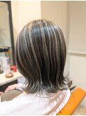 白髪ぼかしハイライト×個性派バリアート