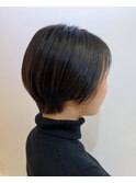 毛先パーマ　黒髪 シアーグレージュ　くすみベージュ