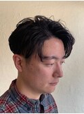 かきあげ大人スタイル/ツーブロック/フレッシュ/刈り上げ/40代