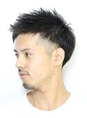 ツーブロック×アップバング