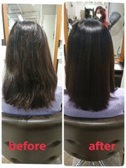 髪質改善カラー[タイトストレート/黒髪ロング/サラサラ30代/40代