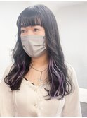 【koti原宿】エクステでインナーカラーパープル　担当高崎