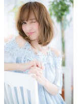 ミック 日暮里店(miq)&nbsp;やわらか♪シルキーベージュ大人ガーリーフェザーボブc2