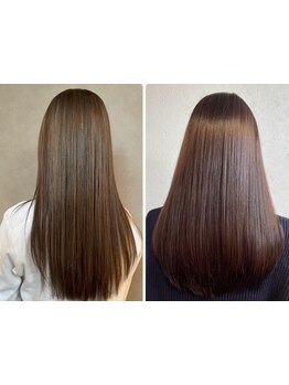 【香椎/千早】柔らかい自然な質感に仕上がると話題☆傷みを極限に抑えた縮毛矯正で理想のさら艶髪へ導く♪