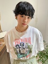 アスティブランシュ(Asti blanche)&nbsp;マッシュショート×ニュアンスパーマ/ブルーブラック