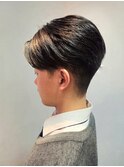 ツーブロック×センターパート