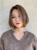 ブレンドバイハピネス(Blend by happiness)&nbsp;大人可愛い20代30代40代50代ウルフレイヤーボブ丸みショートボブ