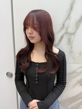 リー 梅田(Lee) 【 miyuu 】ブリーチなし高発色ワインレッド