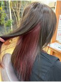 20代30代40代シースルーバングピンクバイオレットインナーカラー
