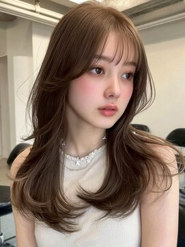 クイーン バイ ノイズ 西院(QUEEN by noism) ナチュラルレイヤートレンドカラー韓国風シースルーバング