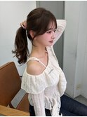 結べるレイヤーカット/ミルクグレージュ/韓国巻き/顔周りカット