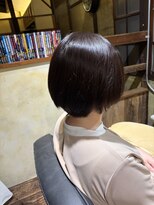 セッション(SESSION) 半頭縮毛矯正で自然な丸みのあるショートボブ