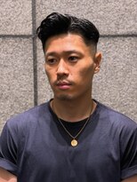 ヘアモード キクチ 銀座店&nbsp;サイドパートミドルスキンフェード<理容室><バーバー>