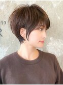 大人可愛い前下りショートボブ/クビレショート/30代40代50代