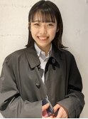 【中澤彩乃】切りっぱなしボブ外はねダークグレージュ透け感前髪