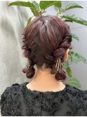 ヘアアレンジ【ねじねじツインアレンジ】