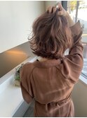 ケアブリーチあり×ピンクベージュ