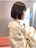 切りっぱなしボブ×地毛風縮毛矯正