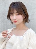 前髪 アンブレラカラー こなれミディ イメチェン ウェーブパーマ